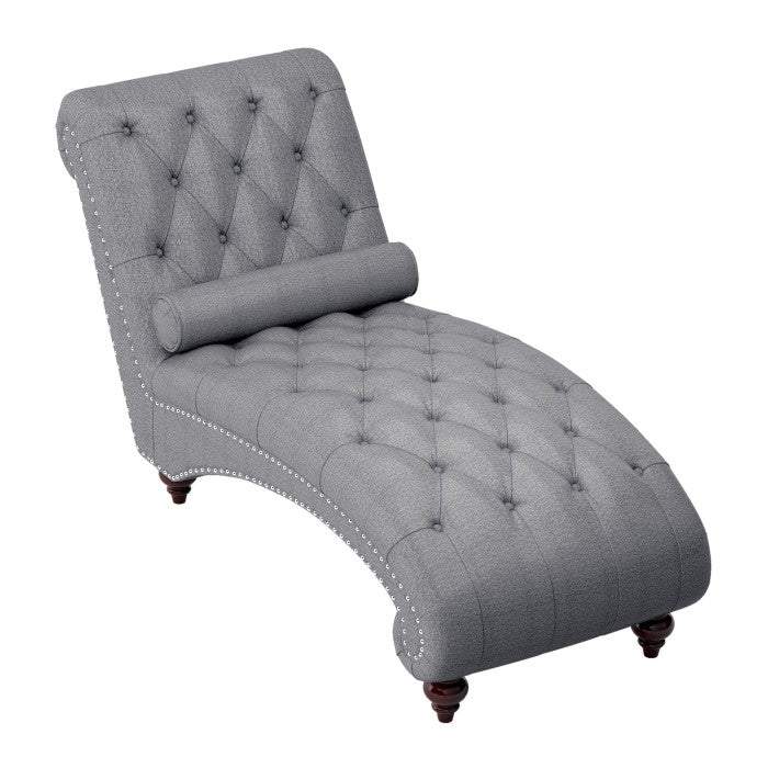 QFMZ-1162GY | Bonne Chaise w/ Nailhead and Pillow