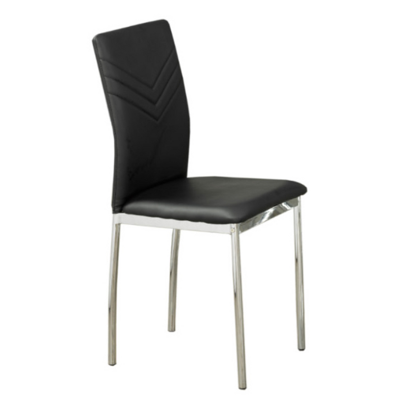 QFIF-1470 | 19"L Black PU with Chrome Legs Chair