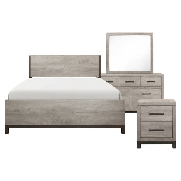 Zephyr 2-tone light gray bedroom set