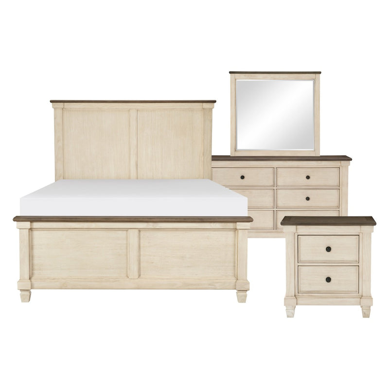 QFMZ-1626 | Antique White and Rosy Brown Bedroom Set