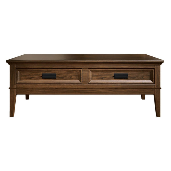 Frazier Park brown cherry sofa table, coffee table & end table with drawers