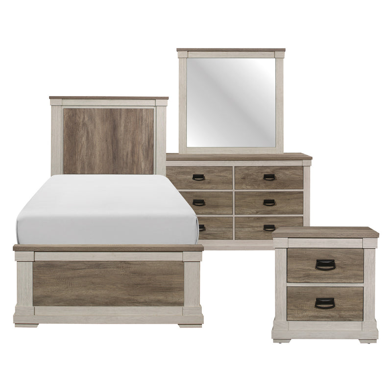 Arcadia 2-tone white gray bedroom set