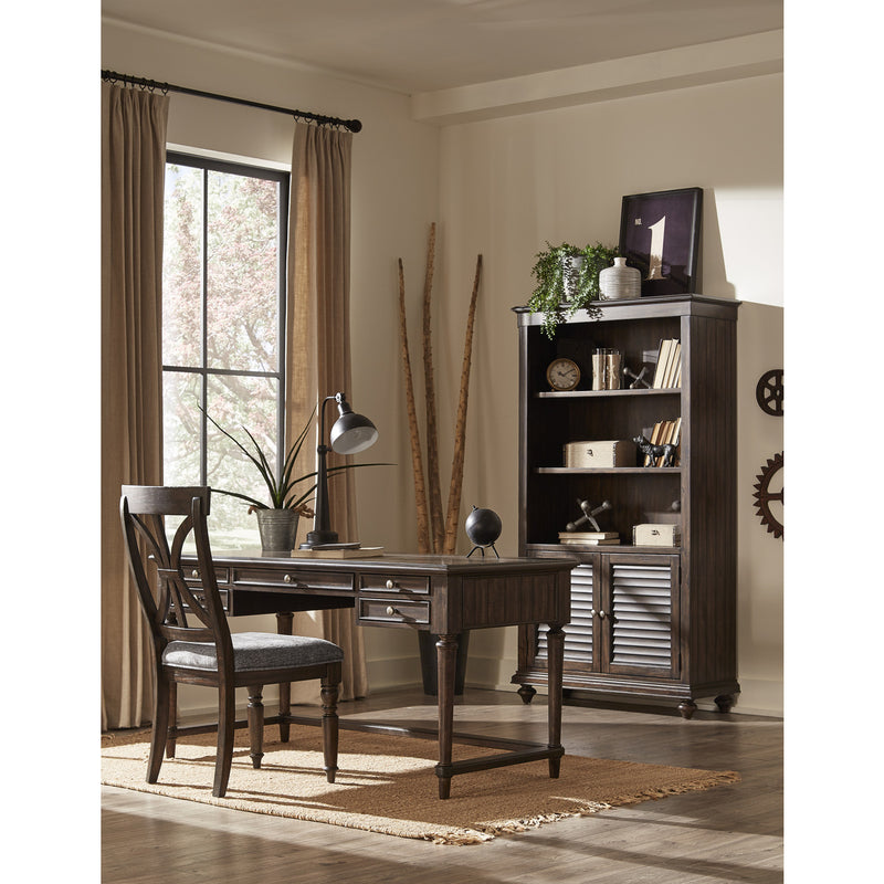 Cardano driftwood charcoal light brown office desk & bookcase
