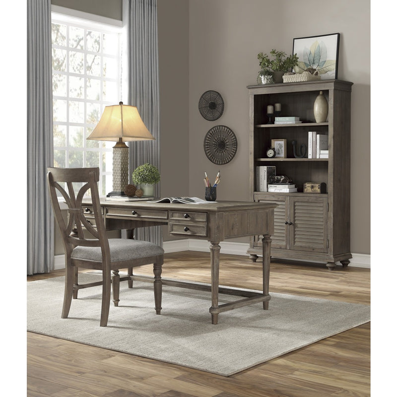 Cardano driftwood charcoal light brown office desk & bookcase