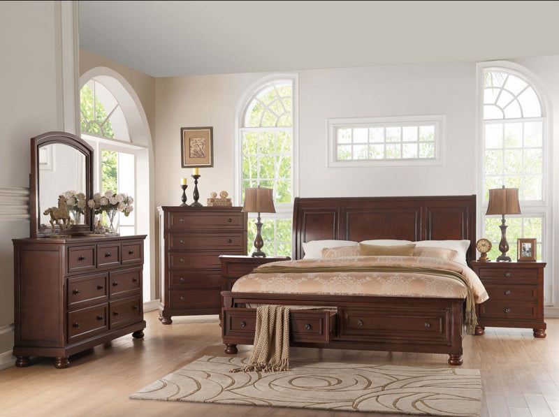 Begonia grayish cherry brown bedroom set