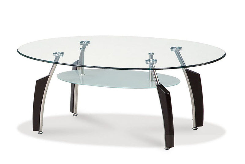QFIF-2002 | Chrome with Espresso Legs Coffee Table