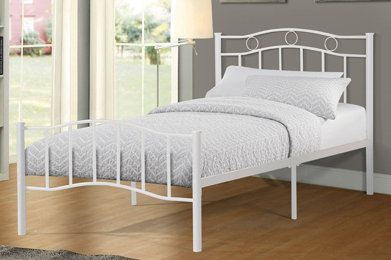 QFTT-T2300 | Twin White Powder Coated Finish Bed