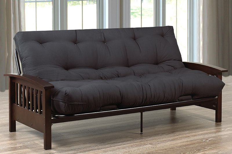 TSIF-237 | 82"L Metal Frame with Wooden Arms Futon