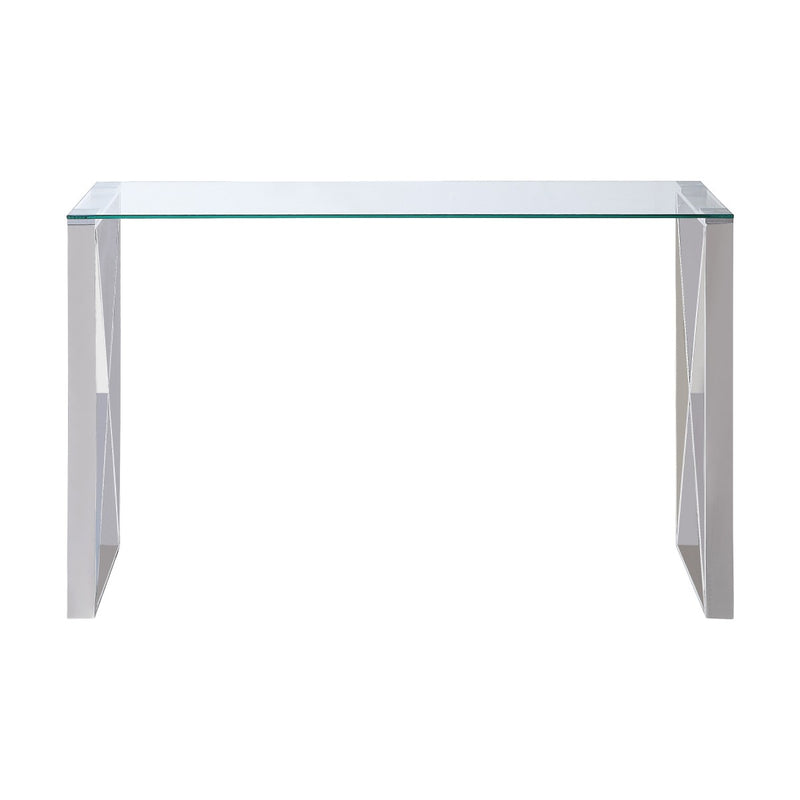 Rush x-frame glass top sofa table, coffee table & end table