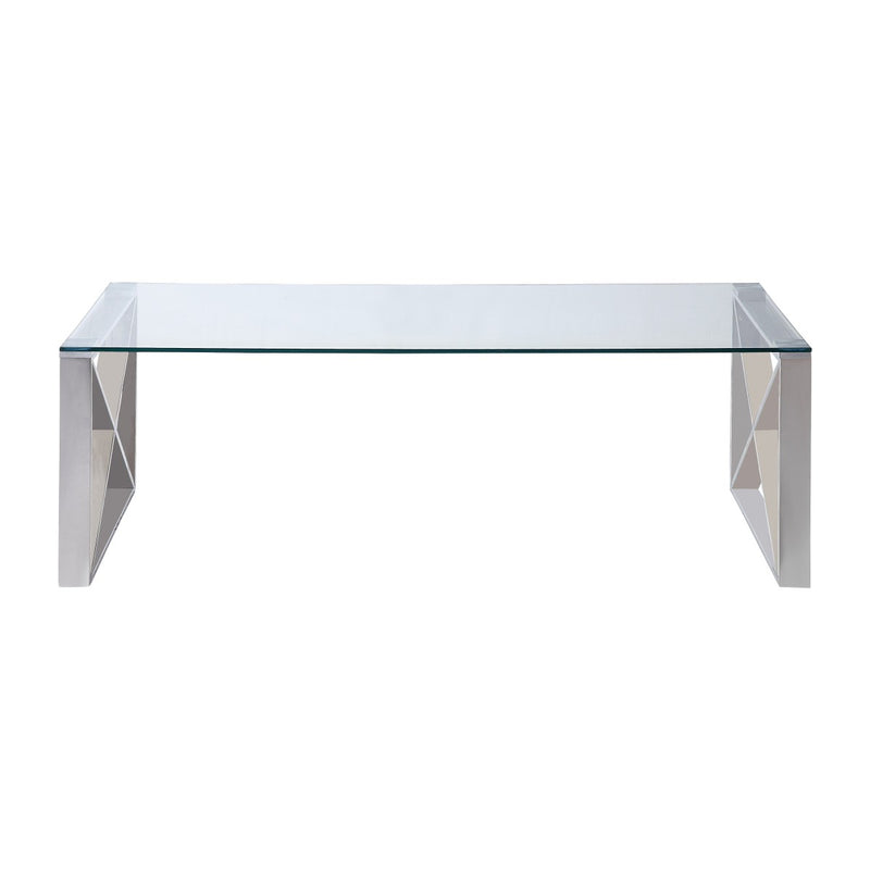 Rush x-frame glass top sofa table, coffee table & end table