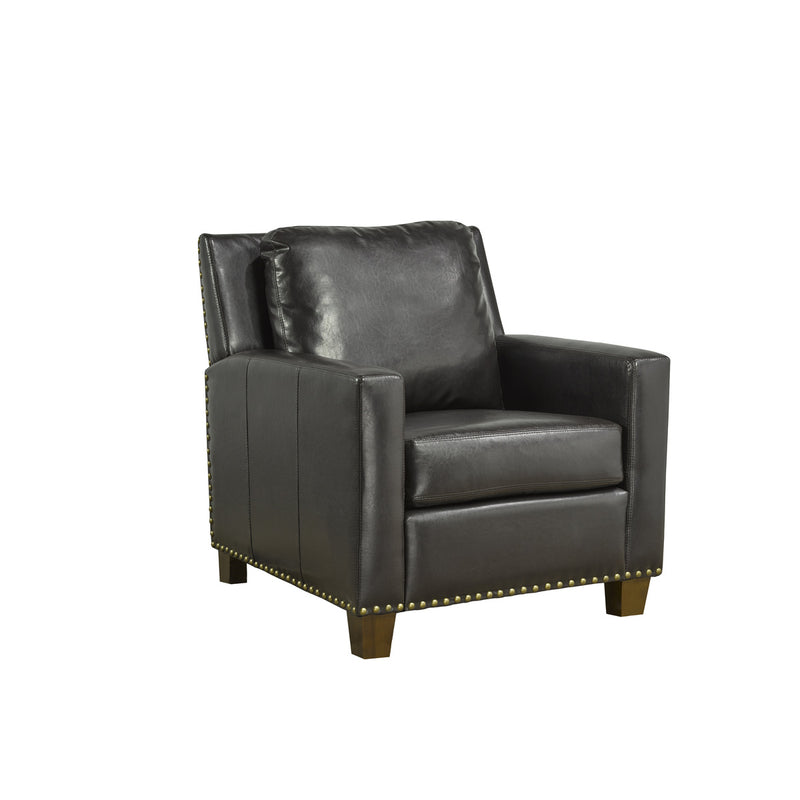 Barrington dark brown leather accent chair