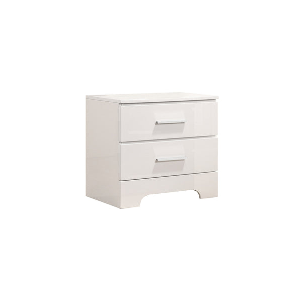 Carmen white night stand with two drawers