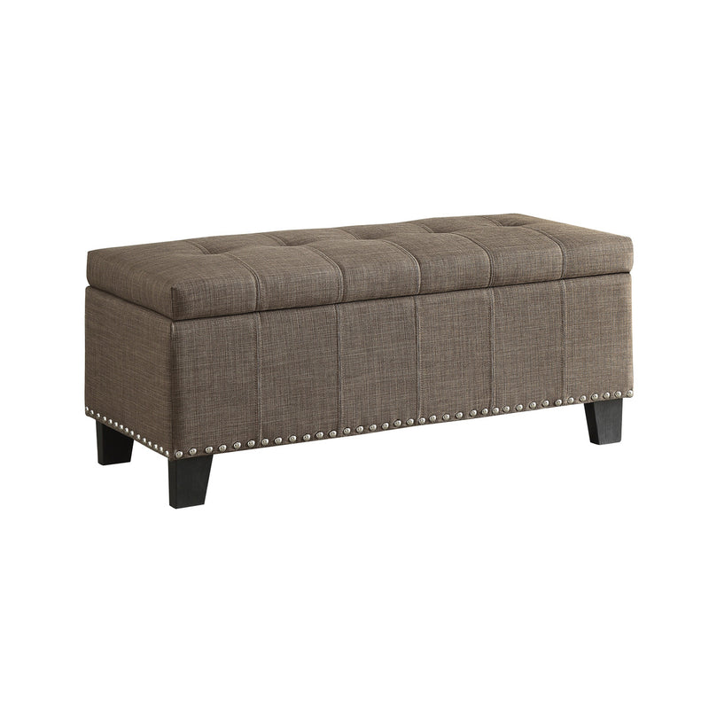 Fedora lift top storage bench with nailhead accent