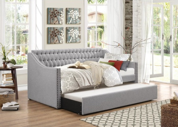 QFMZ-4966 | Daybed Tufted Grey Polyester