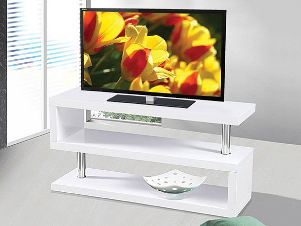 QFIF-5015B/5015W | Glossy Black/White with Chrome TV Stand