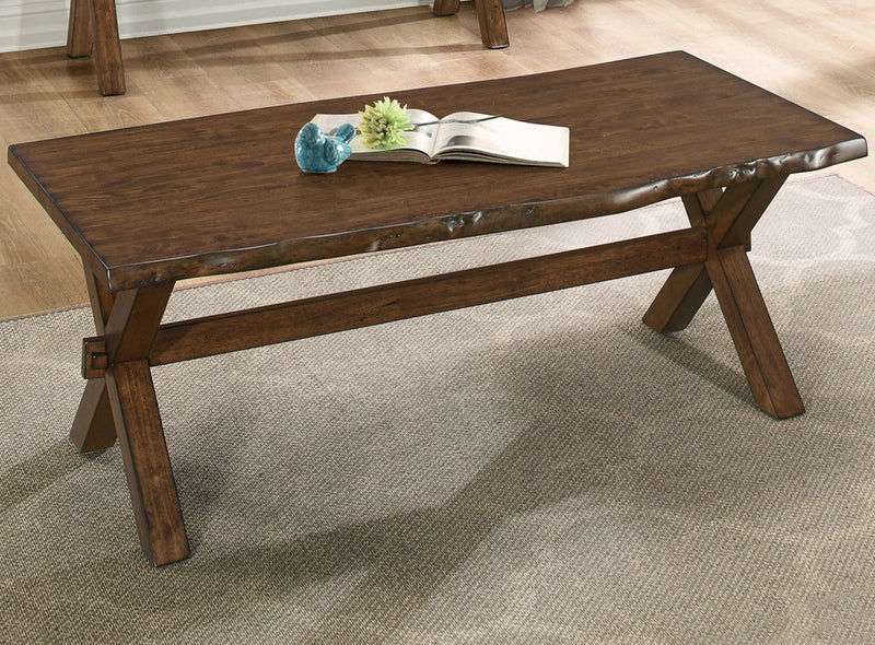 Sansa natural cut warm oak brown sofa table, coffee table & end table