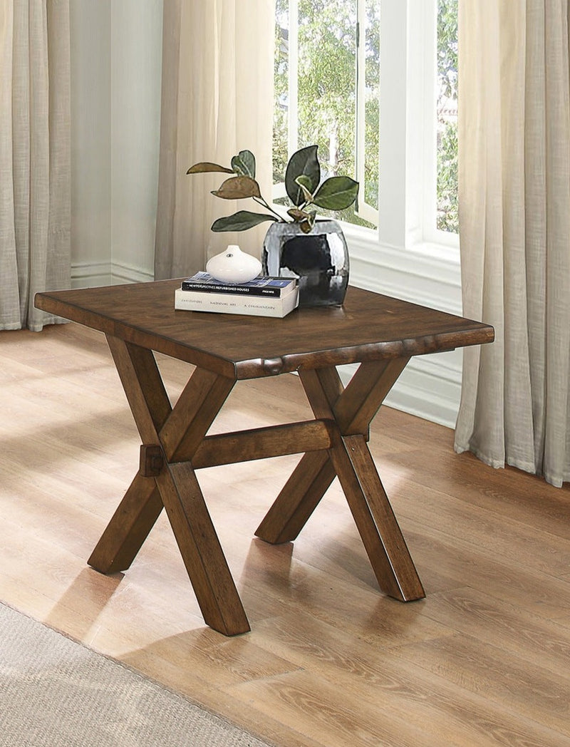 Sansa natural cut warm oak brown sofa table, coffee table & end table