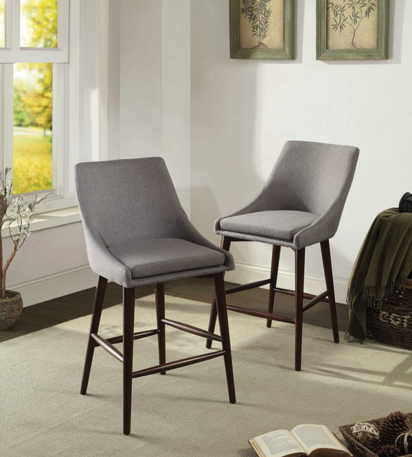 Fillmore 24in charcoal & grey linen bar stool