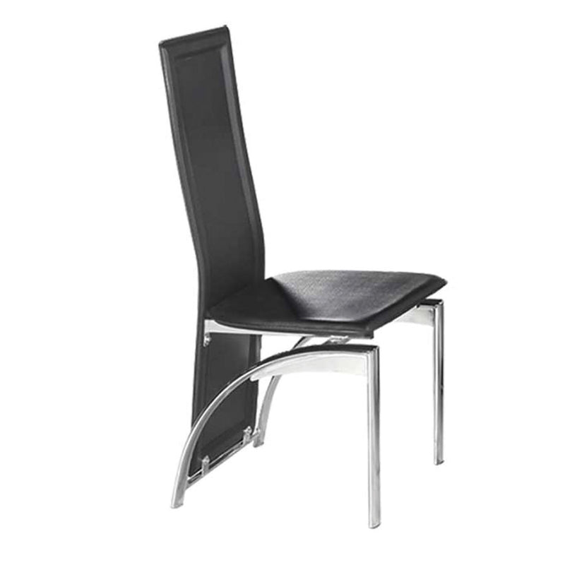QFIF-5067 | 18"L Black with Chrome Legs Chair