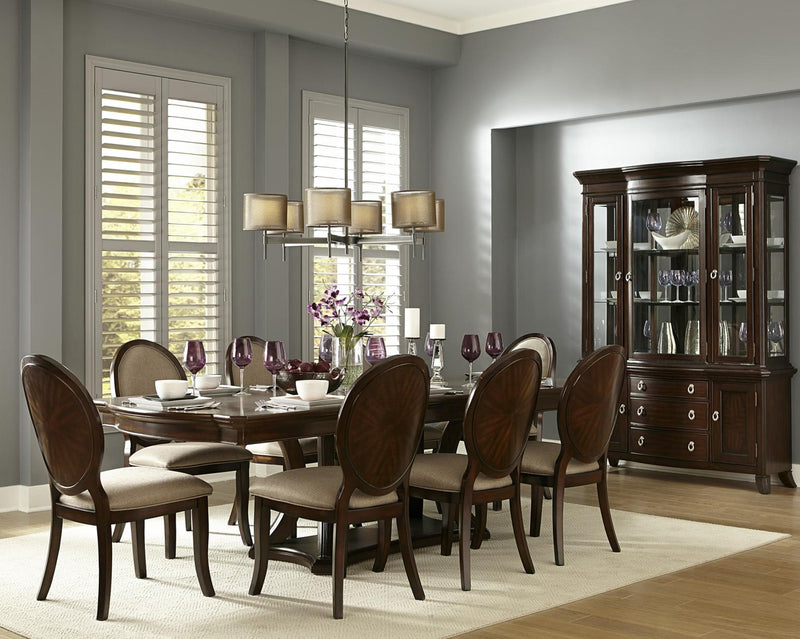 Delavan 7 pieces cherry brown dining Set with extension leaves