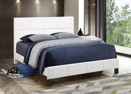 *SPECIAL PRICE* QFIF-5351 | White PU Bed with Contrast Stitching Bed