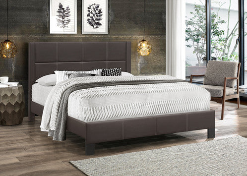 *SPECIAL PRICE* QFIF-5352 | Espresso PU Bed with Contrast Stitching Bed