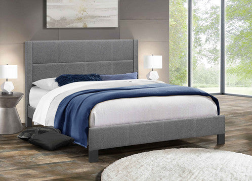 QFIF-5355 | Dark Grey Fabric Bed with Contrast Stitching Bed
