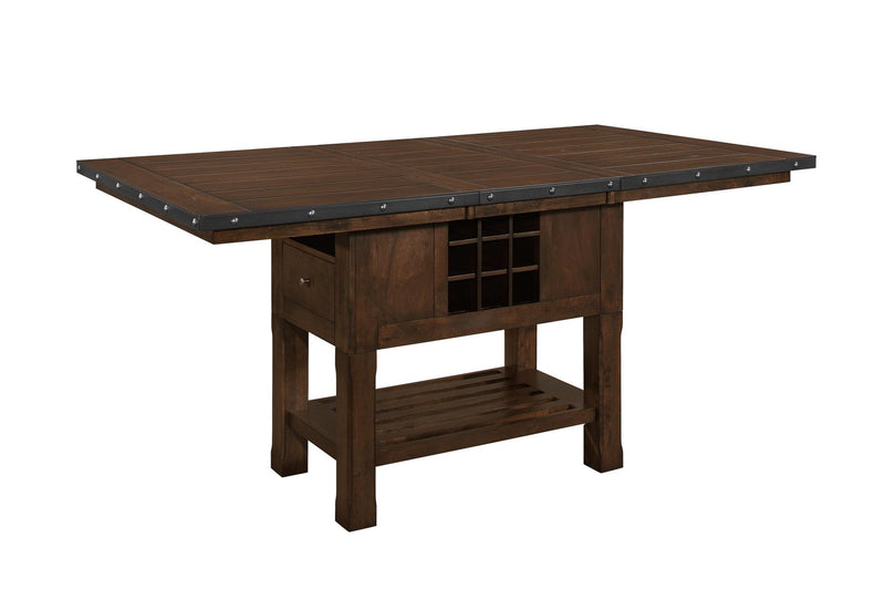 Schleiger dark brown counter-height with storage dining set