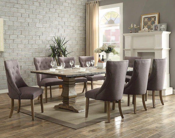 Anna Claire II 7 pieces gray dining set with extension leaf