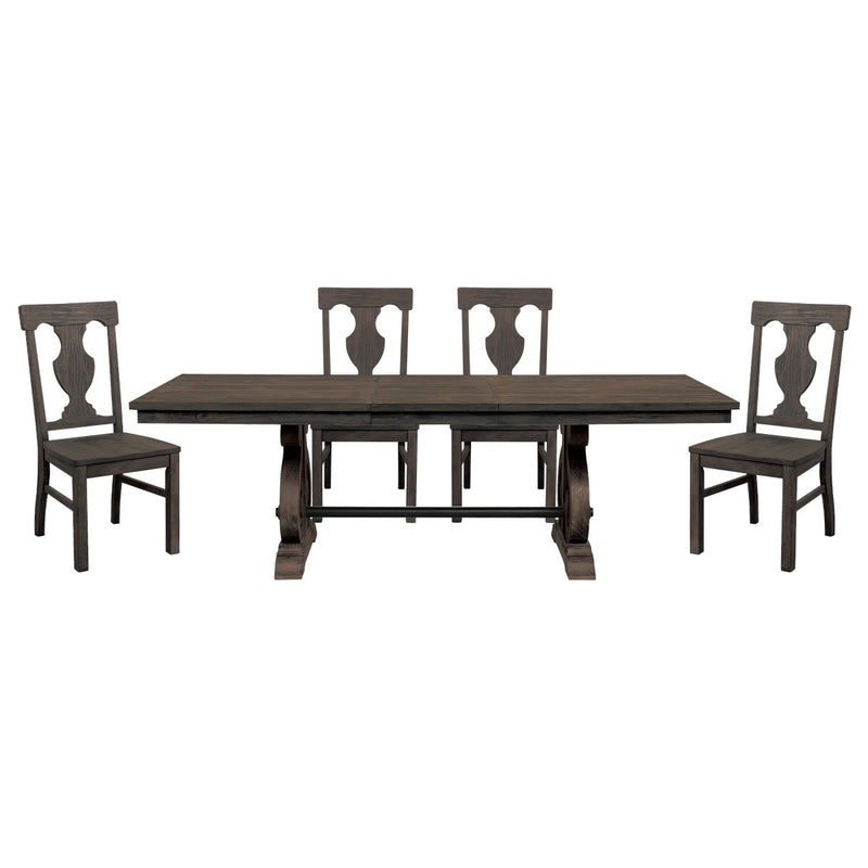 Toulon 6 pieces and 7 pieces dark brown oak dining set