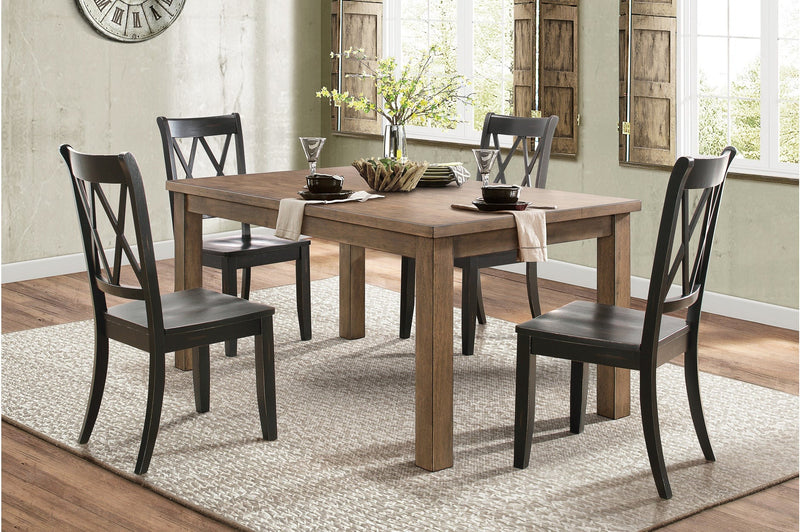 Janina 5 pieces mix and match combination brown dining set