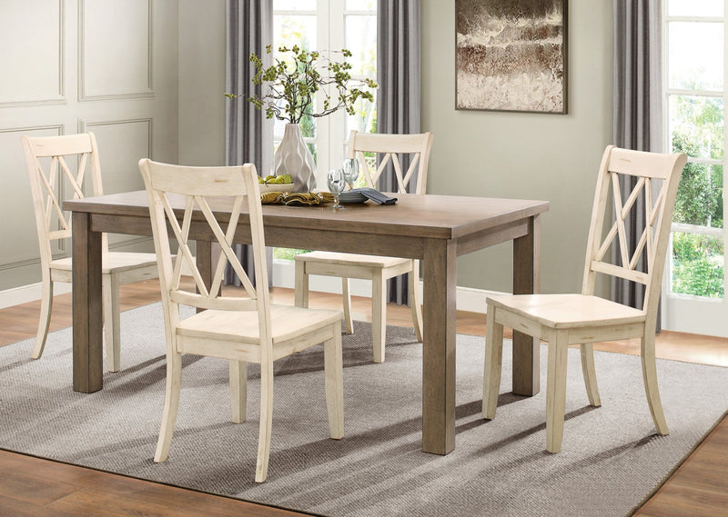 Janina 5 pieces mix and match combination brown dining set