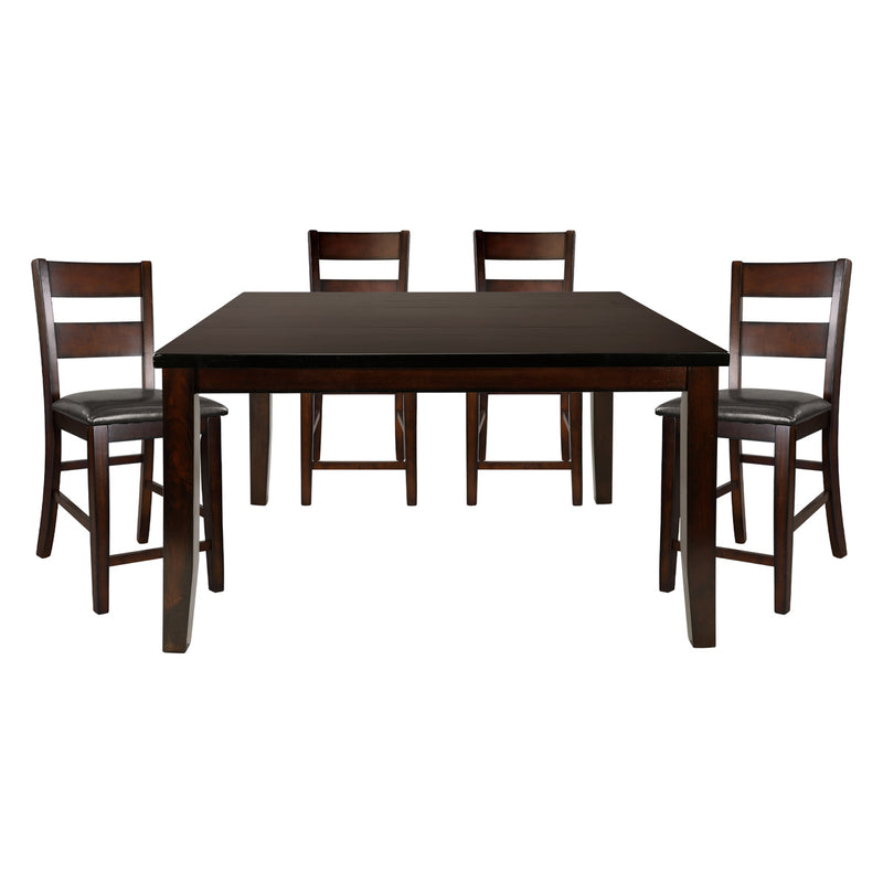 Mantello 6 pieces cherry brown counter-height dining set