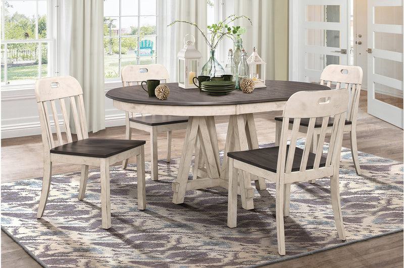 QFMZ-5656-66 | Two-tone Buttermilk and Cherry finish Dining Set