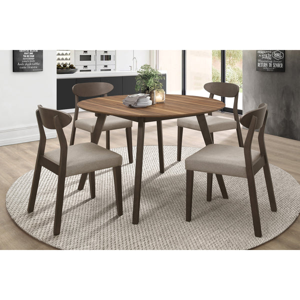 Beane 5 pieces 2-tone walnut and brown dining set