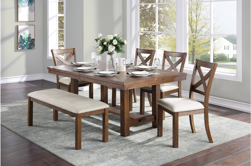 Bonner 5 pieces, 6 pieces and 7 pieces brown dining set