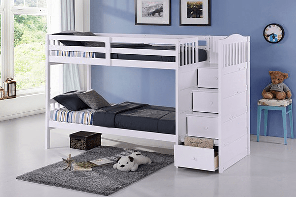QFIF-5900 | White Bunk Bed w/ Extension Kit