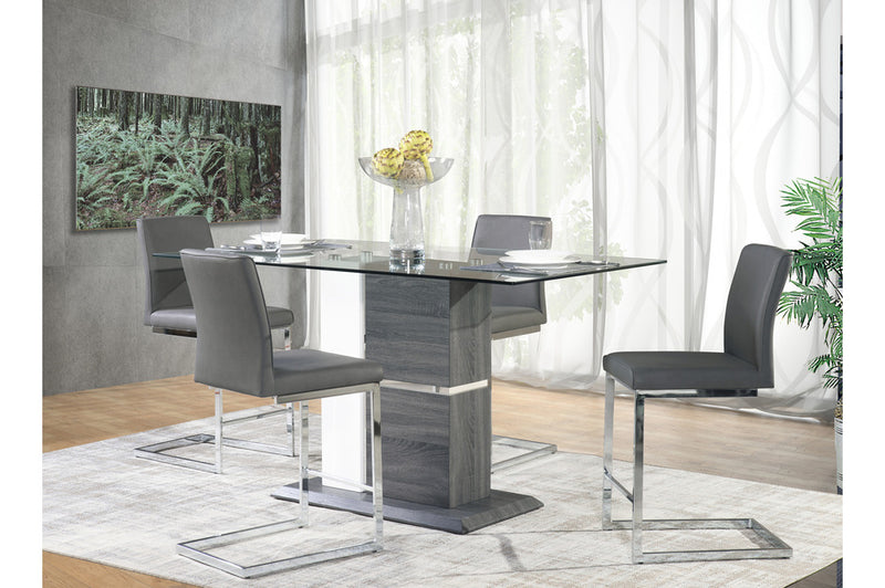 Shirelle rich gray counter-height table and chairs