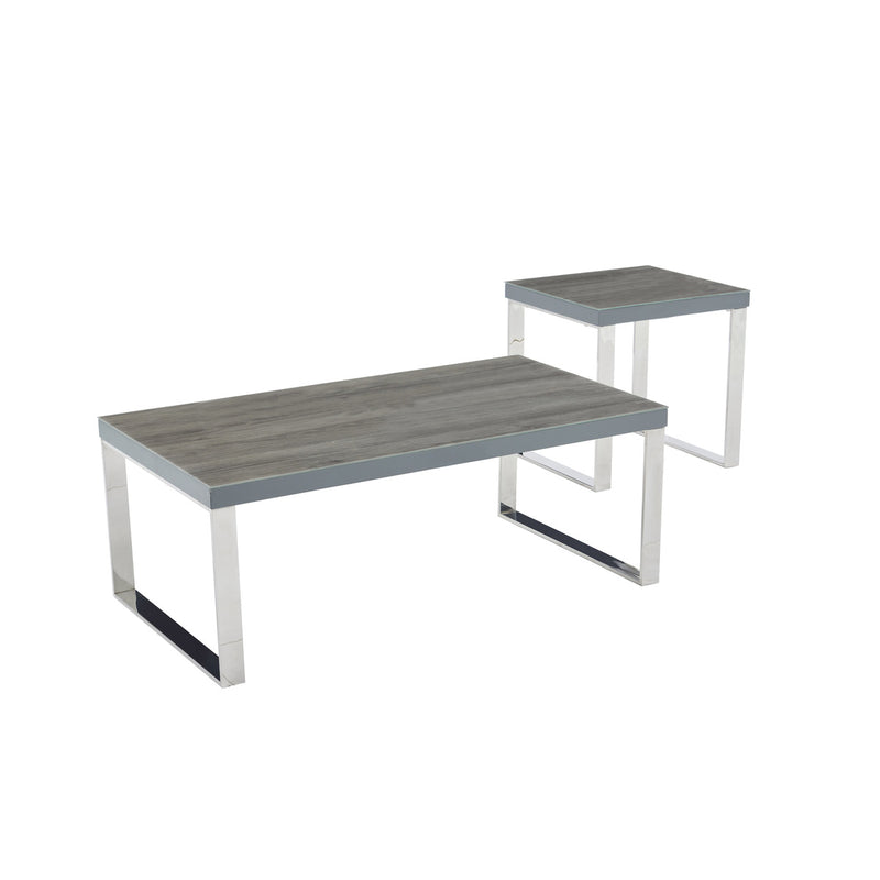Silas matte gray coffee table & end table