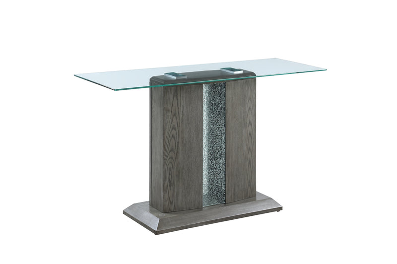 Spectra gray glass top coffee table, end table & sofa table with LED Base