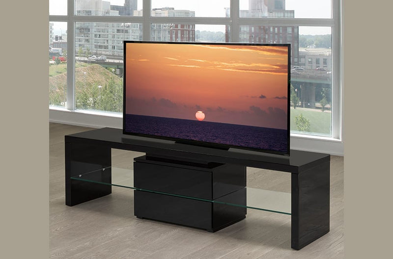 QFTT-T724 | High-Lacquered Black Finish TV Stand