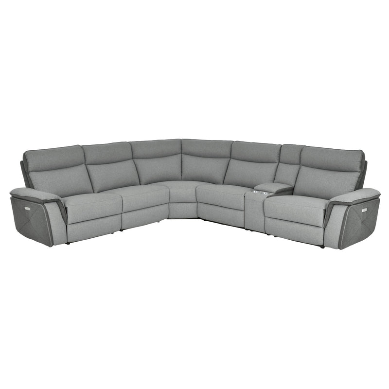 QFMZ-8259 | Grey 6pc Power Sectional Recliner