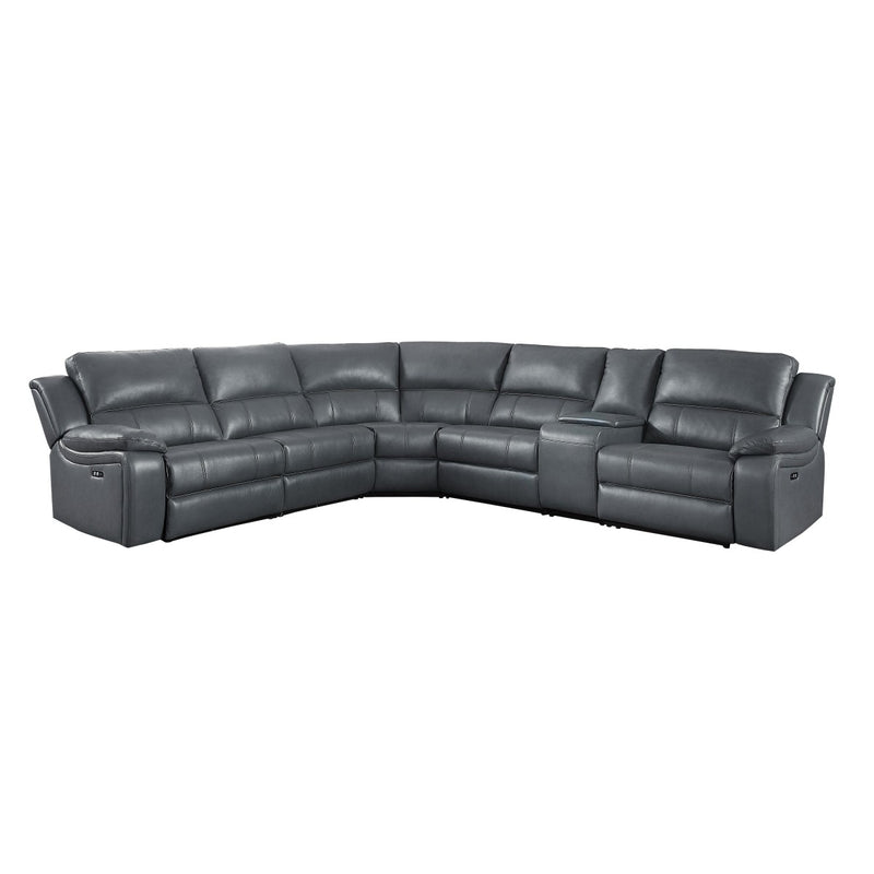 QFMZ-8260GY | Grey 6pc Power Sectional Recliner