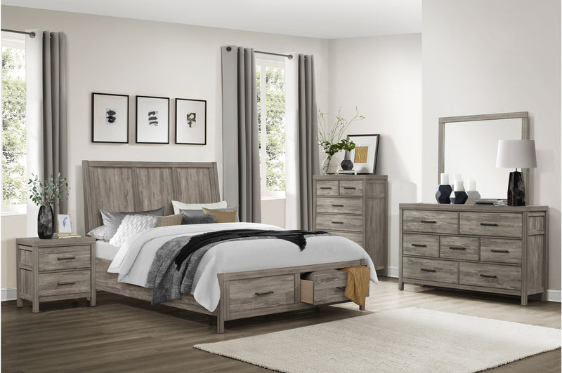 Bainbridge gray bedroom set with footboard storage