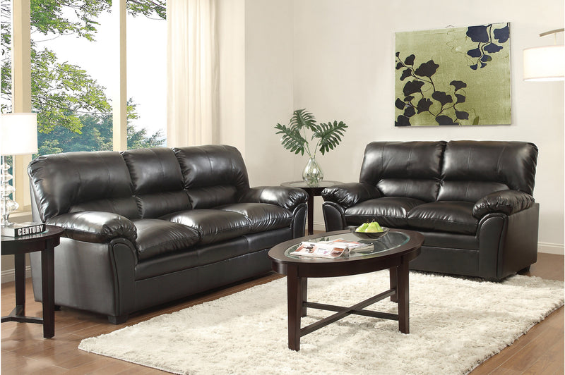 QFMZ-8511BK | Talon Black Bonded Leather Sofa