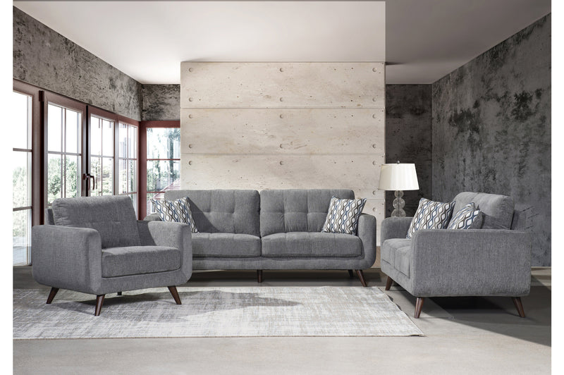 Morrison gray fabric sofa set