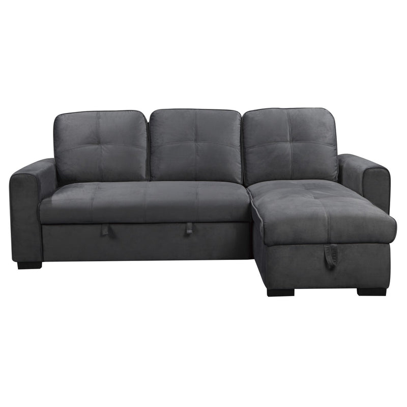Magnus 2-piece grey reversible sectional sofa with pull-out Bed