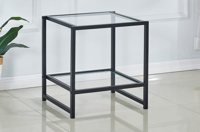 QFTT-T958 | Black Finish Night Stand Glass Table Top