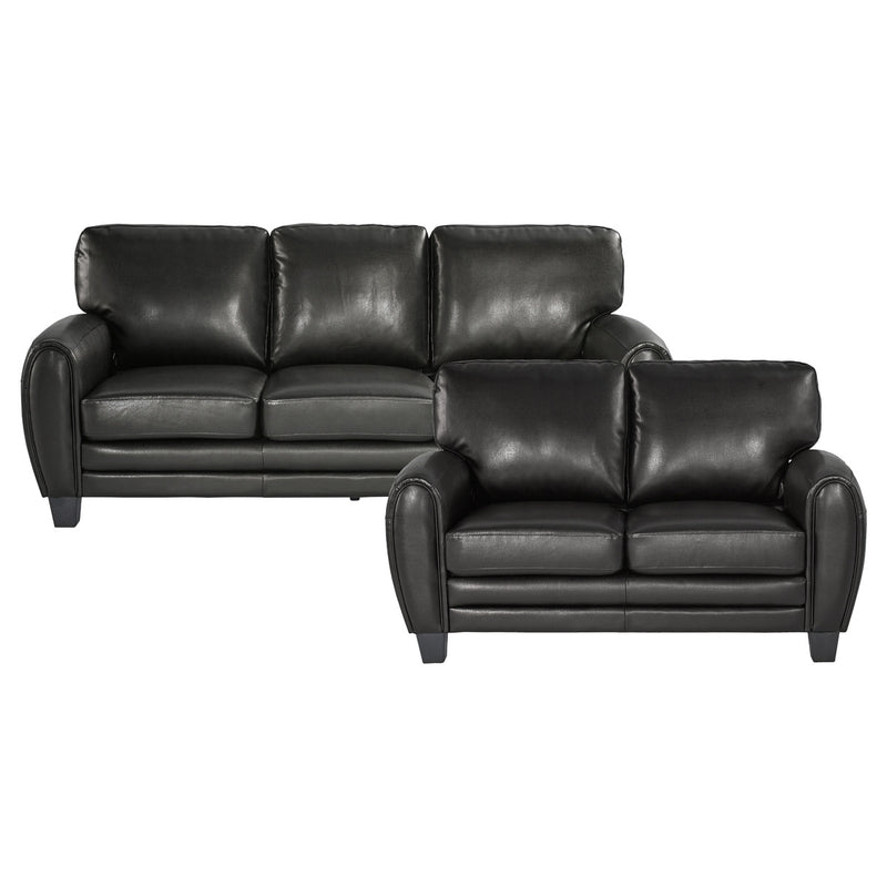 QFMZ-9734BK | Rubin Black Bonded Leather Match Sofa