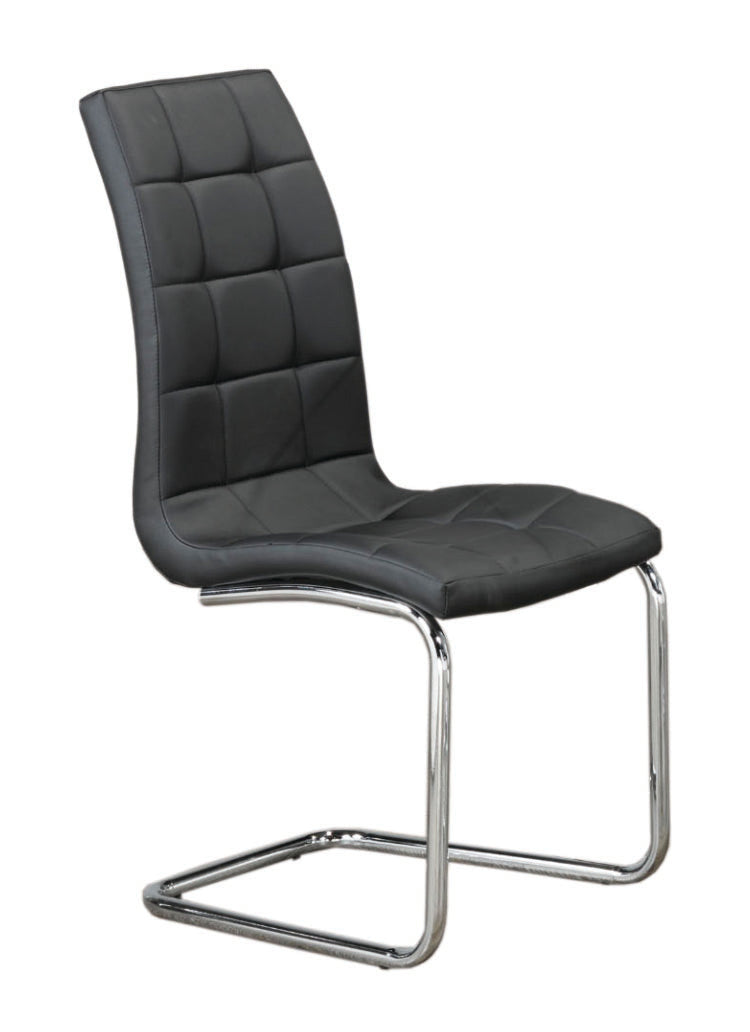 QFIF-1750 | Upholstered Black With Chrome Legs Chair